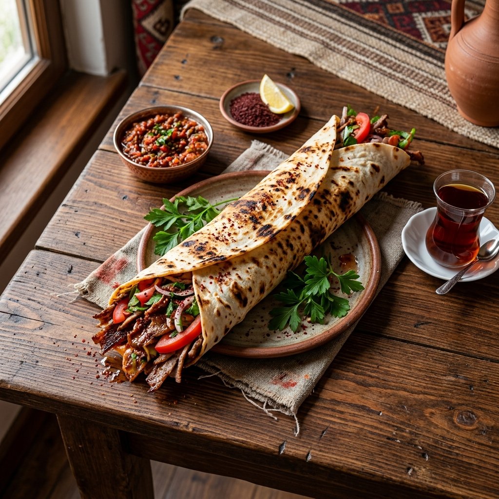 Hatay Usulü Zurna Döner – ince uzun lavaşta özel soslu döner